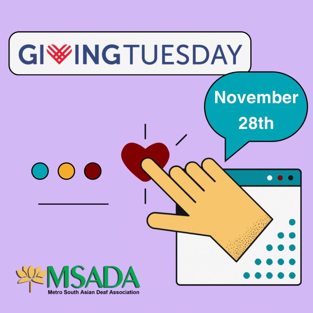 Giving Tuesday Metro South Asian Deaf Association 2984